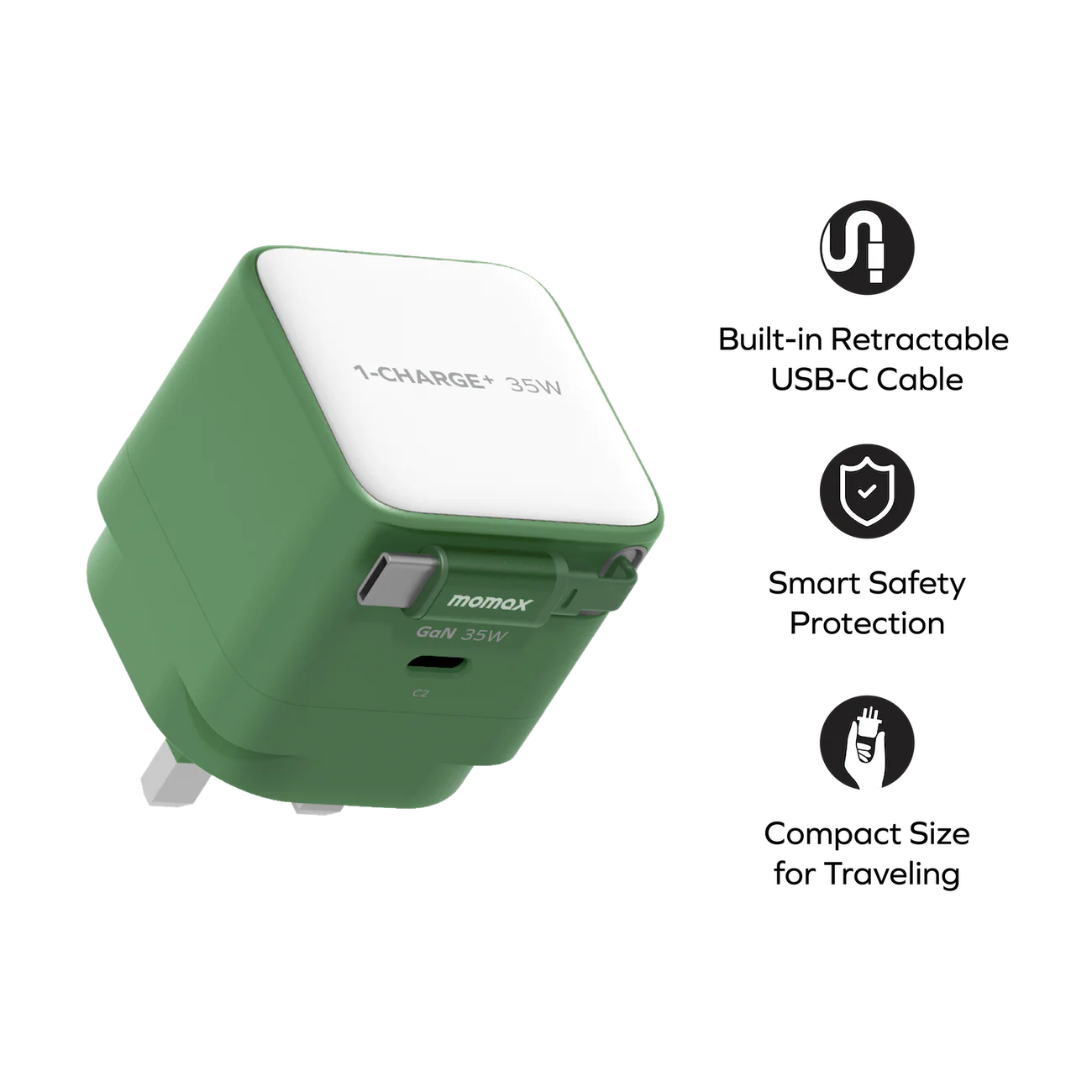 The VoltNode 35W Retractable GaN Charger